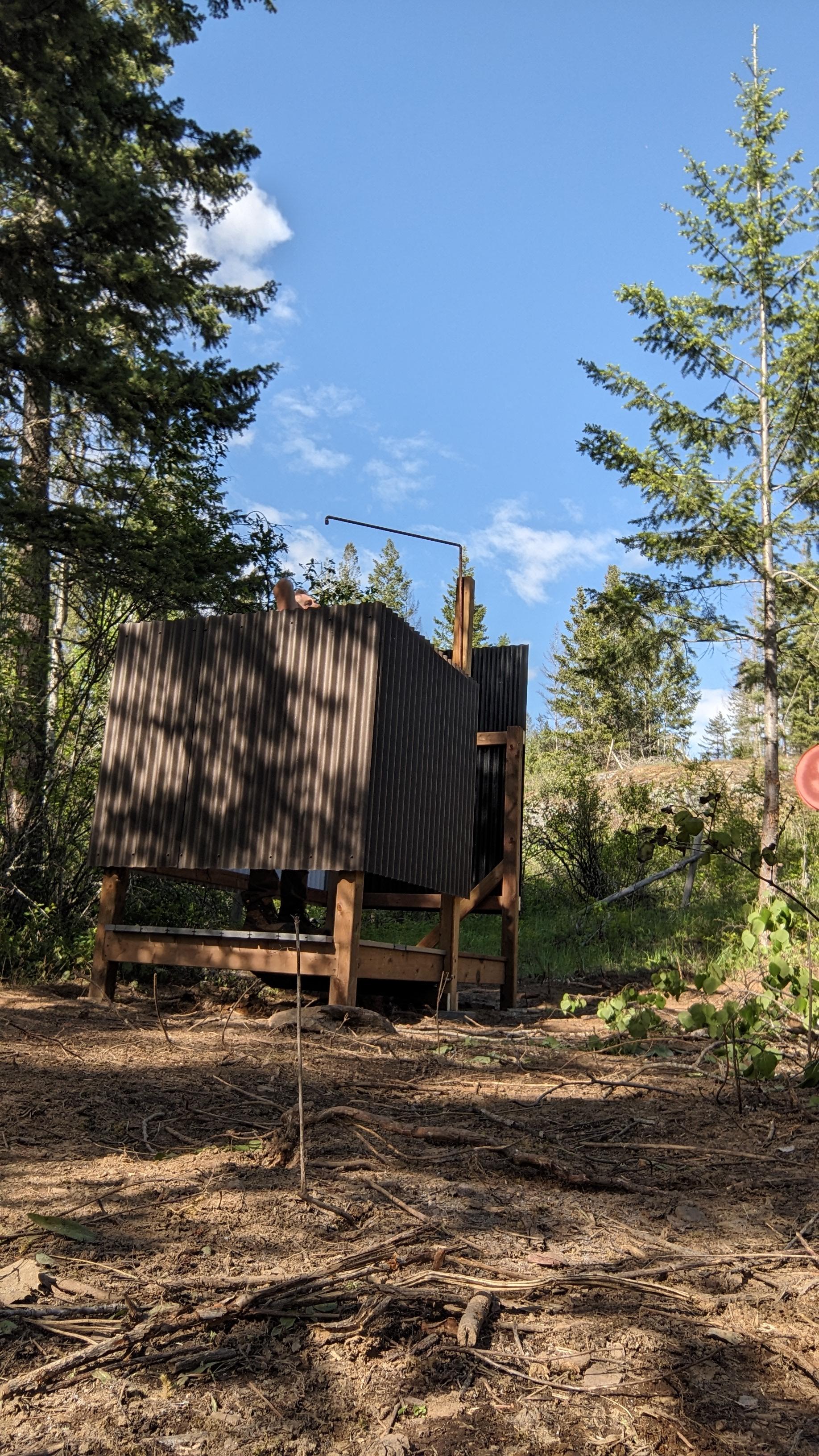 Inside the outdoor shower